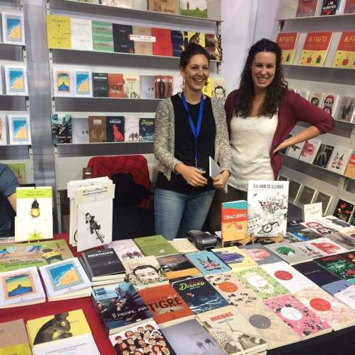 Con Alice Rifelli, stand Edicola, FILSA Santiago 2018